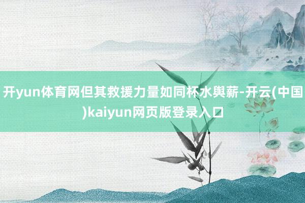 开yun体育网但其救援力量如同杯水舆薪-开云(中国)kaiyun网页版登录入口